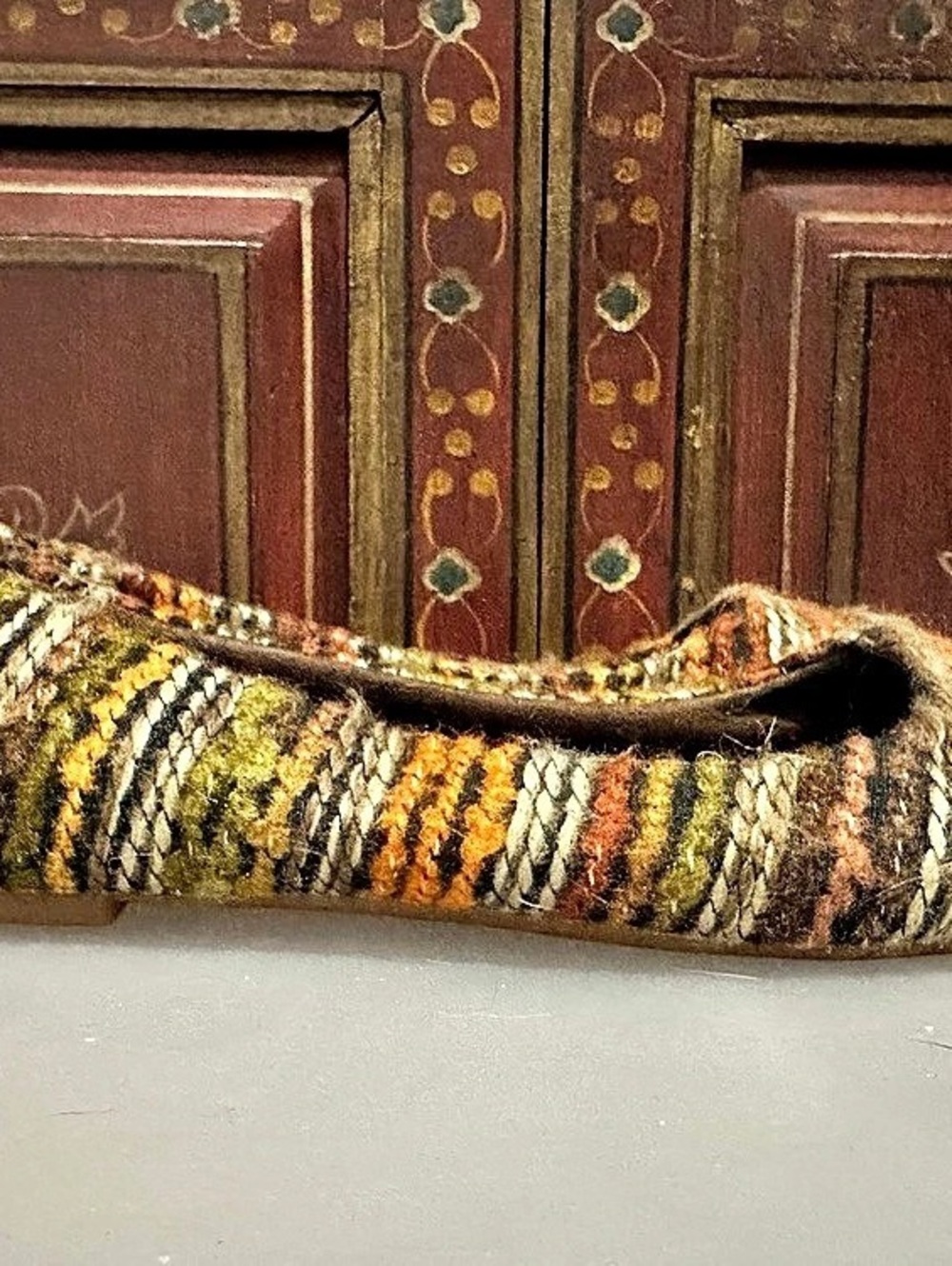b.o.c. Striped Flats in Brown & Orange Tweed